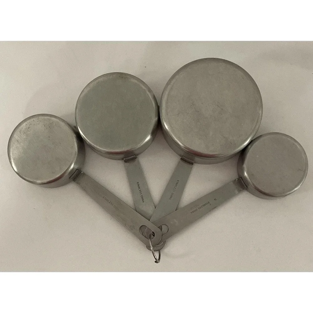 Stainless Steel Measuring Cups Set Of Four 1/4 1/3 1/2 1 Heavy Weight Unbranded